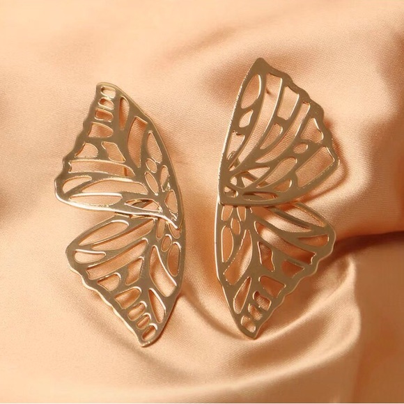 Zara Gold Butterfly Earrings - Picture 3 of 7